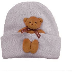 Resim Bebek Çocuk Şapkası Aksesuarlı Triko Esnek Bere 001 