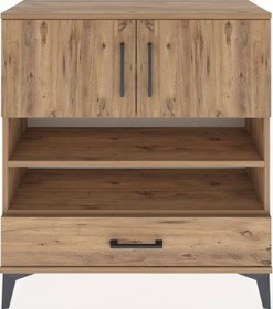 Resim Arges Şifonyer 4 Raflı Tek Çekmeceli 2 Kapaklı 88x30x96 Çam-çam Çam 