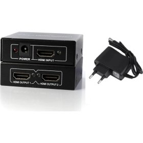 Resim Boblov Adaptörlü 2 Port HDMI Splitter HDMI Çoklayıcı 1 Girişi 2 Çıkış HDMI Splitter 1.4V 