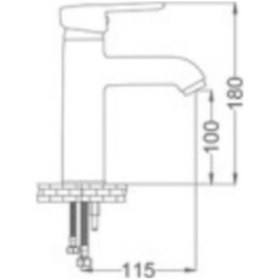 Resim Gms Zirve Lavabo Musluk Bataryası Altın - Siyah Zrv200 Çift Giriş 