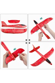 Resim KanatGo Mavi & Kırmızı Köpük Uçak 2'li Set – Hafif ve Dayanıklı El Planörü, Elle Fırlatılan Uçan Oyuncak 