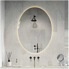 Resim GLOBAL LED MIRROR 80x100 Cm Dokunmatik Tuşlu Elips Ledli Ayna Banyo Aynası Dekoratif Ayna Boy Ayna Salon Duvar Ayna 