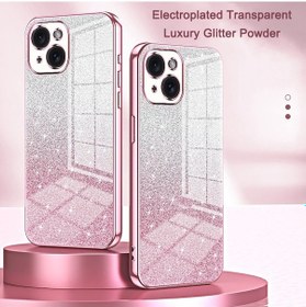 Resim Cbtx İphone 15 Pro Max Uyumlu Gradyan Parıltılı Toz Elektrolizle Kaplama Telefon Kılıfı 