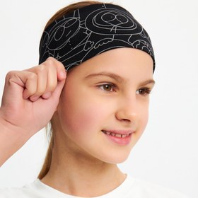 Resim Babygiz Kız Pamuklu Penye, Kaymaz, Terletmez, Ultra Hafif, Esnek Desenli Saç Bandı Bandana 