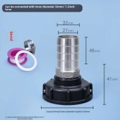 Resim Yuntech01 304 Paslanmaz Çelik Ibc Tank Valfi: 60mm Kalın Vida'dan 1.2" Şeffaf Hortuma Dönüştürücü Bağlantı Parçası 