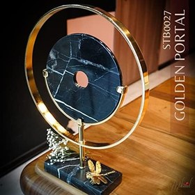 Resim Zarif Mermer ve Altın Dekoratif Heykel, Yusufçuk Detaylı–Modern Ev Dekoru - Mükemel orijinal tasarım 