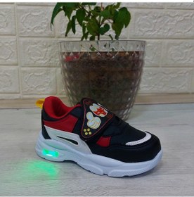 Resim M.p One 3127 Işıklı Fuspetli Bebe Spor Ayakkabı Siyah - Kırmızı 