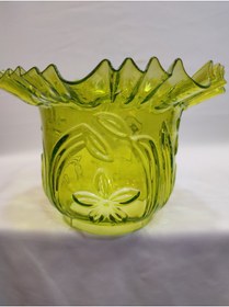 Resim KUĞULU Kıvırcık Avize Camı. Tam Açık Yeşil. (ALT ÇAP: 10,00CM).h:15,50cm. 