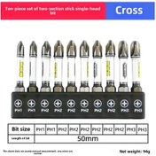 Resim Geeroyoo D2 Çelik Magnetli Darbaya Dayanıklı Çok Amaçlı Kafa Seti Çapraz, T Ve H Tipi - 10 Parça 