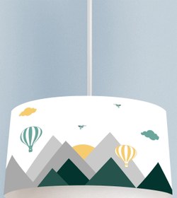 Resim Talia Home Yeşil Kuş Vadisi Dağ Desenli Çocuk Ve Bebek Odası Sarkıt Avize 