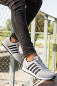 Resim BOUIS Erkek Gri Bağcıklı Günlük Rahat Taban Şık Tasarım Yürüyüş Casual Sneaker Spor Ayakkabı 