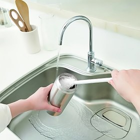 Resim 1 adet Uzun Saplı Yumuşak Silikon Şişe Fırçası, Çok Fonksiyonlu Katlanabilir Bardak Temizleme Fırçası Mutfak, Banyo, Oturma Odası, Yatak Odası, Açık Hava Kullanımı İçin - Ölü Nokta Temizleme Aracı 