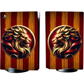 Resim Kt Grup Sarı-Kırmızı Playstation 5 Standart Kasa Dijital Versiyon Full Sticker Kaplama Seti 