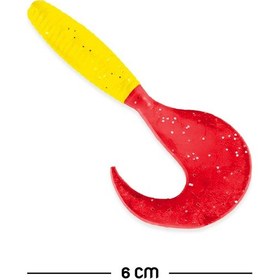 Resim Silikon Kurt Yem - 60mm - Kırmızı/sarı - Yumy 18065-456 