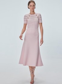 Resim Kloş Midi Pembe Etek 