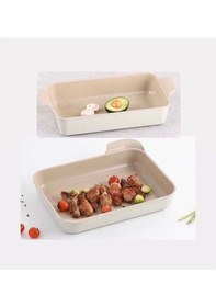 Resim Neoflam Fika Alüminyum Döküm Dikdörtgen Yanmaz Yapışmaz 2 Li Fırın Tepsisi Kek Kabı Beyaz 