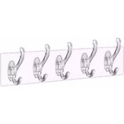 Resim Bibizde 5 Li Yapışkanlı Şeffaf Duvar Askısı Banyo Mutfak Düzenleyici Askı Pratik Kanca Askılık 
