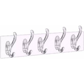Resim Bibizde 5 Li Yapışkanlı Şeffaf Duvar Askısı Banyo Mutfak Düzenleyici Askı Pratik Kanca Askılık 