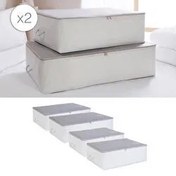 Resim 4'lü Gri Renk Stuff & Things Baza Altı Hurç Set Ocean Home Textile