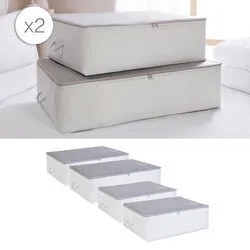 Resim 4'lü Gri Renk Stuff & Things Baza Altı Hurç Set 