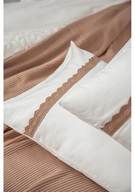 Resim Ecocotton Alessa Terra %100 Organik Pamuk Jakarlı Pike Takımı 240 260 Cm Terrecota 