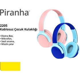 Resim Piranha 2205 Bluetooth Kablosuz Çocuk Kulaklığı / Sesli Arama - Mikrofon - Ekstra Bass-Müzik Çalar-Kulaklık 