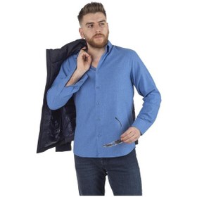 Resim Gallini World Minimalist Uzun Kol Erkek Gömleği - Günlük & İş Mavi 