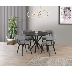 Resim Ahtapot Metal Ayak Irony Highgloss İstanbul Sandalye Soft-18 100 100 Pota Masa Takımı Siyah 