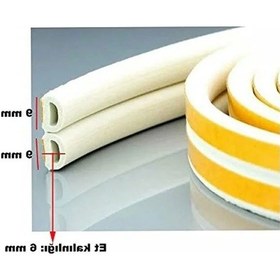 Resim 20 M Beyaz Yapışkanlı Kapı Pencere Soğuk İzolasyon Bandı Fitili 0.05 M 