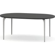 Resim Bürotime Arte Sehpa Softpan Oval Antrasit Gri 
