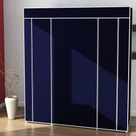 Resim Beyaz Pazar Bez Dolap Pls.profilli 12 Raf + 60 Cm. Askı Portatif Dolap Lacivert 