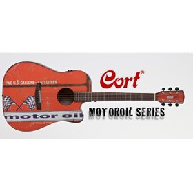 Resim Cort Motor Oıl 2 Bks Elektro Akustik Gitar Siyah Satin Cort 