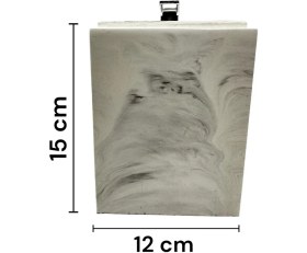 Resim Mermer Desenli Banyo Tuvalet Wc Mini Boy Beton Çöp Kovası 2 Litre 