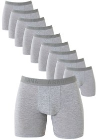 Resim Arma Yıldız Erkek Gri Boxer 10'lu Paket Pamuklu Likralı Yumuşak Ve Esnek Kumaş 