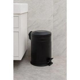 Resim Begin Power Vintage 5 Lt Yavaş Kapanır Kapaklı Ofis Mutfak Banyo Balkon Çöp Kovası Siyah 