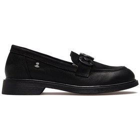 Resim Kadın Hakiki Deri Loafer Günlük Ayakkabı 25k 2550402k Z Siyah Nubuk Siyah Nubuk 
