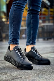 Resim ZMMODA BA0505 Çengel Bağcıklı Siyah Tabanlı Günlük Ayakkabı 