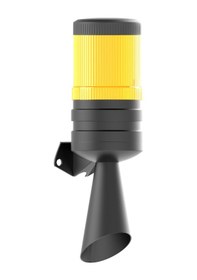 Resim Mesan E14 Sabit Ampul 2 Ses Borulu Elektronik Siren Turuncu 24vdc Ms 5825.3.24vdc 