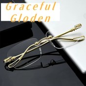 Resim Erkekler ve Kadınlar için Zarif Altın Tonlu Dik Renkli Tasarım, Şeffaf Lensler, Hafif ve Şık, Günlük Kıyafetler İçin Şık Gözlük, Sophistike Gözlük, Dayanıklı Gözlük 