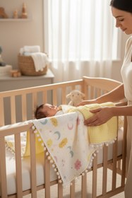 Resim grow with muslin %100 Pamuk Çok Amaçlı Çift Katlı Müslin Battaniye (80X100) 