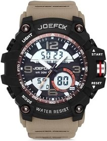 Resim Joefox Dijital ve Analog Bej Silikon Kordonlu Çocuk Saati, 30m Su Geçirmez 