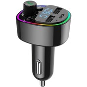 Resim Ranyeek Araç Bt 5.0 Fm Transmitörü, Çift Usb 3.0 Şarj, 7 Renkli Işık, Tf/usb Çalma, Gerçek Zamanlı Voltaj Göstergesi Döndürme Düğmeli 
