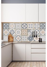 Resim MSticker Mutfak Tezgahı Arası Folyo Kaplama Laminasyonlu Mozaik Çini Desen 