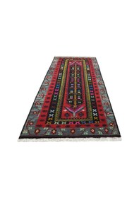 Resim Kilim Antik El Dokuma Yün 6m2 Güllü Çiçekli Karabağ Kilimi 0143 - Yeni - Çok Renkli 
