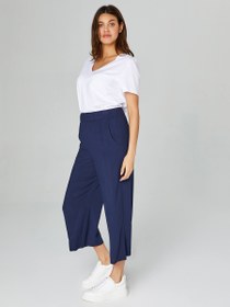Resim Faik Sönmez Kadın Wide Leg Viskon Kapri 25YB00080 - Siyah / XL 