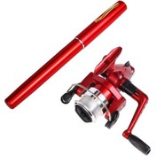 Resim Padalink Taşınabilir Mini Olta Seti - 1.6m Uzatılabilir Kalem Şeklinde Spin Olta Takımı Kırmızı 