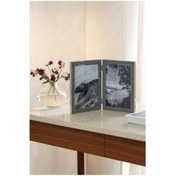Resim THE WHITE COMPANY Klasik Dokulu Çift Menteşeli Çerçeve, 5 x 7 Inç Fotoğraf Için 