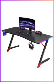 Resim Karr Gaming Spark 25mm RGB Aydınlatmalı Oyuncu Masası | Siyah Karbon Fiber Kaplama 