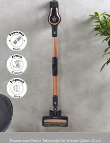 Resim Karaca Vantuz Power Force Pro 2 In 1 Şarj Edilebilir Dik Süpürge Matte Black Bronz 