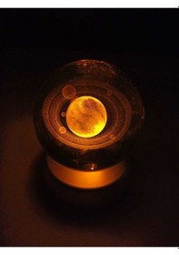 Resim Galaksi Gezegen Işıklı 6 Cm Çapında Cam Kristal Küre 